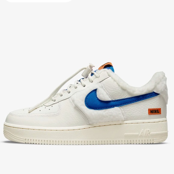 Nike Air Force 1 '07 Women’s Coconut Milk/Campfire Orange/Racer Blue Sneakers - Picture 9 of 9